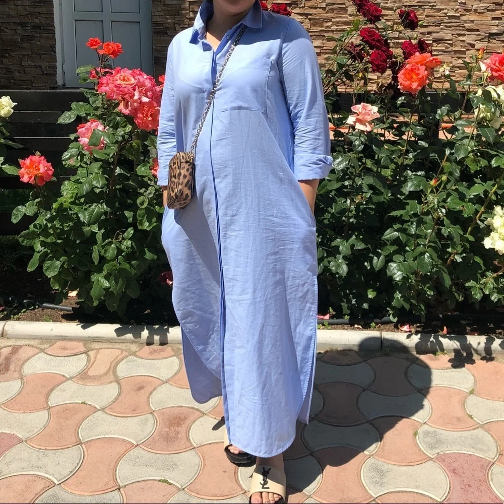 Beautiful Long Sleeve Shirt Dress - Picture 4 of 4